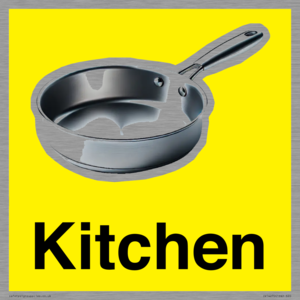 Kitchen Dementia Friendly signs yellow